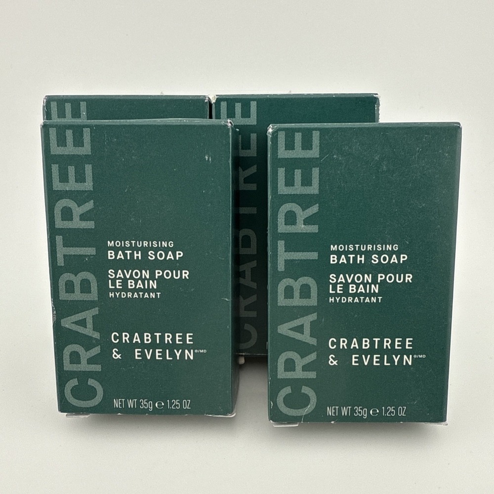 4x Crabtree & Evelyn Moisturizing‎ Hand Bath Soap Bars Travel Size 1 oz USA G